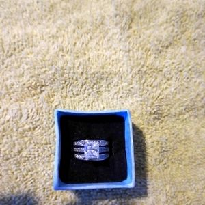 Size 4 CZ Diamond Wedding Set